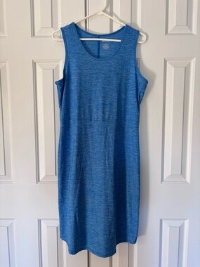 Duluth Trading Co Sleeveless Athletic Heather Blue Dress. Size M